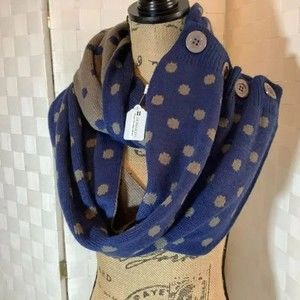 NWT Howards navy polka dot scarf